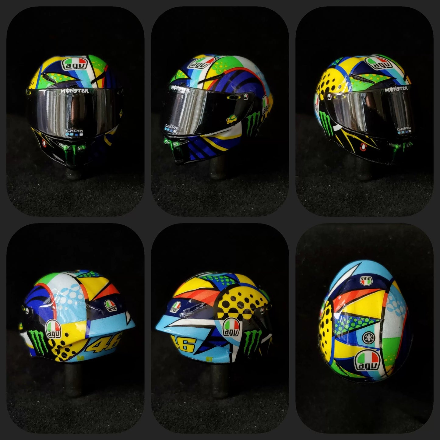 3GKJ MODEL - 1/12 MOTOGP Rossi Helmet Model AGV Pista GP-RR Winter Test 2020