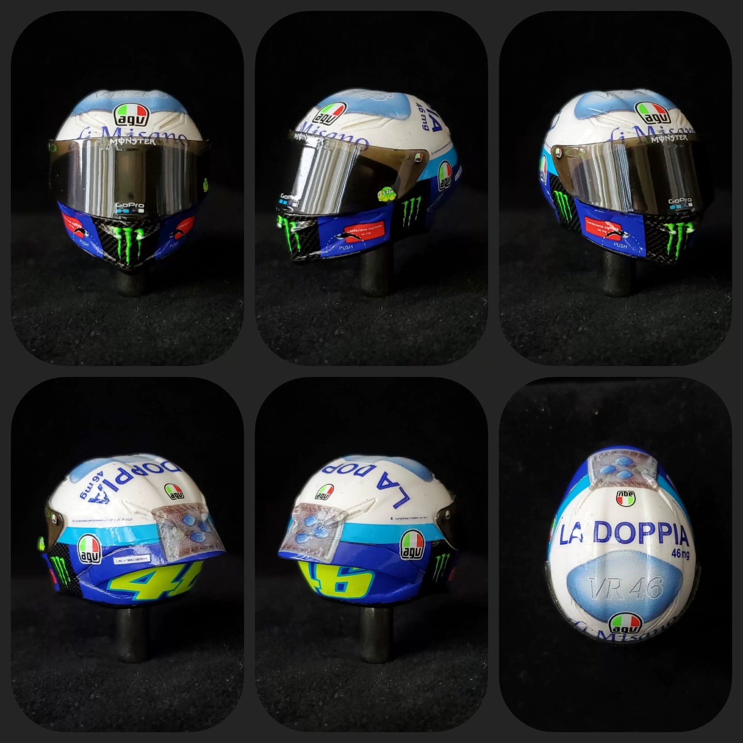 3GKJ MODEL - 1/12 MOTOGP Rossi Helmet Model Viagra AGV Pista GP-RR MISANO 2020