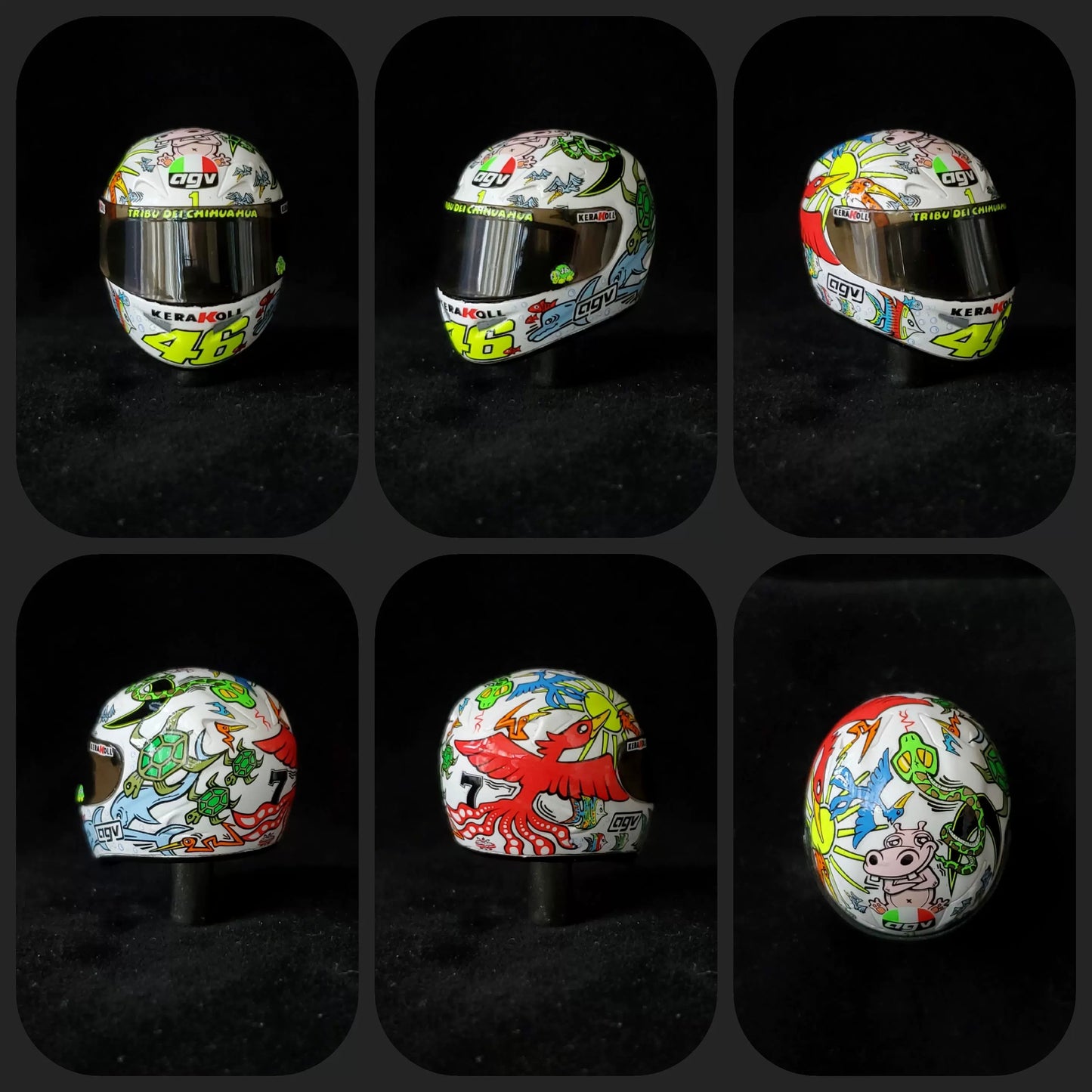 3GKJ MODEL - 1/12 MOTOGP Rossi Helmet Model Zoo AGV Ti-Tech ZOO Valencia 2005