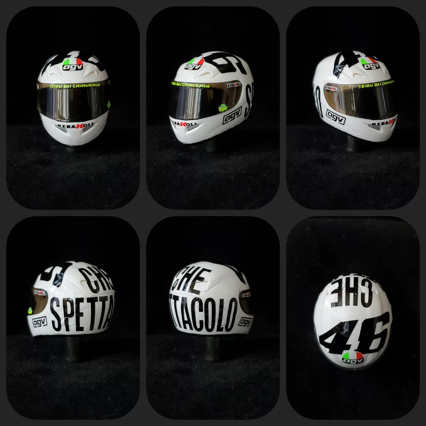 3GKJ MODEL - 1/12 MOTOGP Rossi Helmet Model AGV Ti-Tech Phillip Island 2004