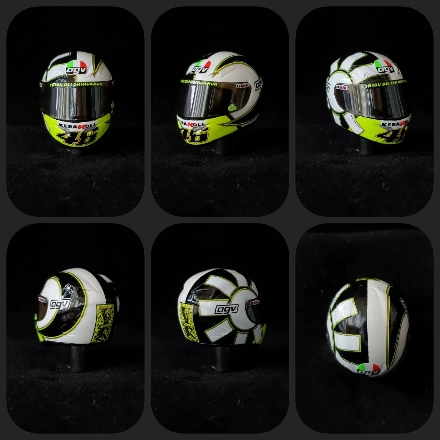 3GKJ MODEL - 1/12 MOTOGP Rossi Helmet Model AGV Ti-Tech White Gothic 2006