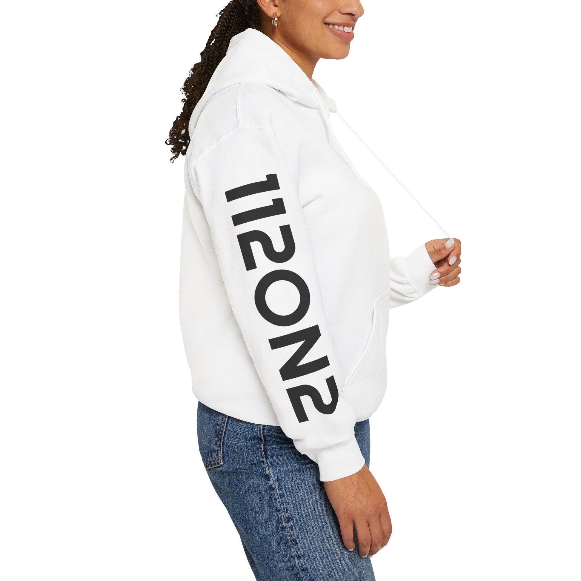 112on2 Branded Sleeves Hoodie - White - 112ON2 SHOP