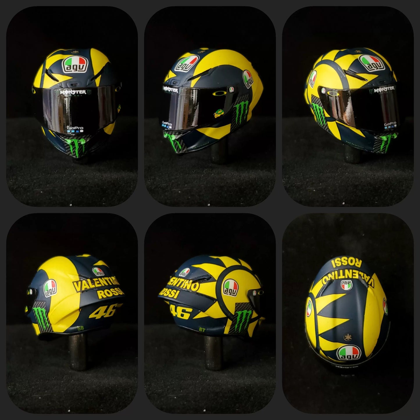 3GKJ MODEL - 1/12 MOTOGP Rossi Helmet Model AGV Pista GP-RR SOLELUNA 2018