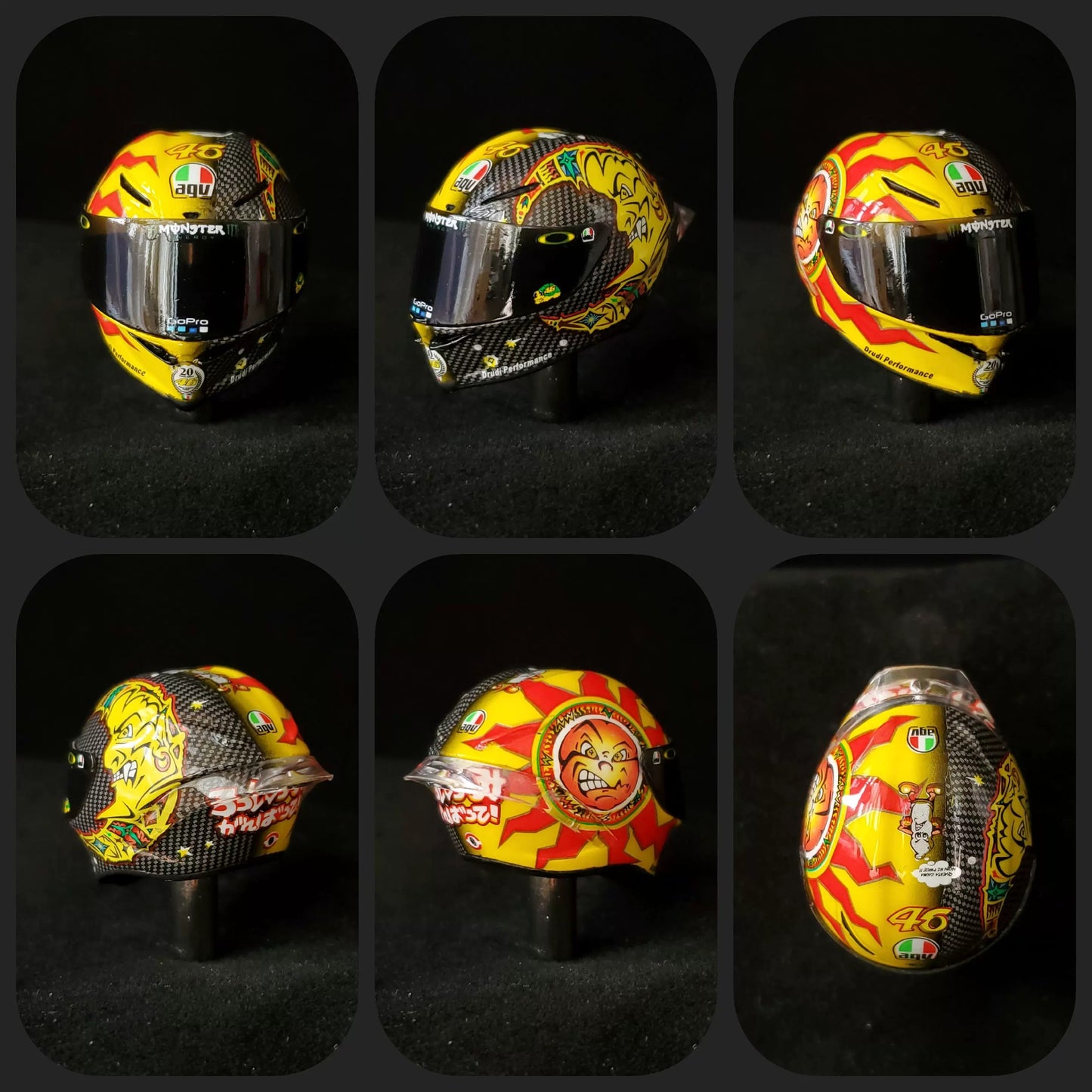 3GKJ MODEL - 1/12 MOTOGP Rossi Helmet Model AGV Pista GP-RR Winter Test 2018