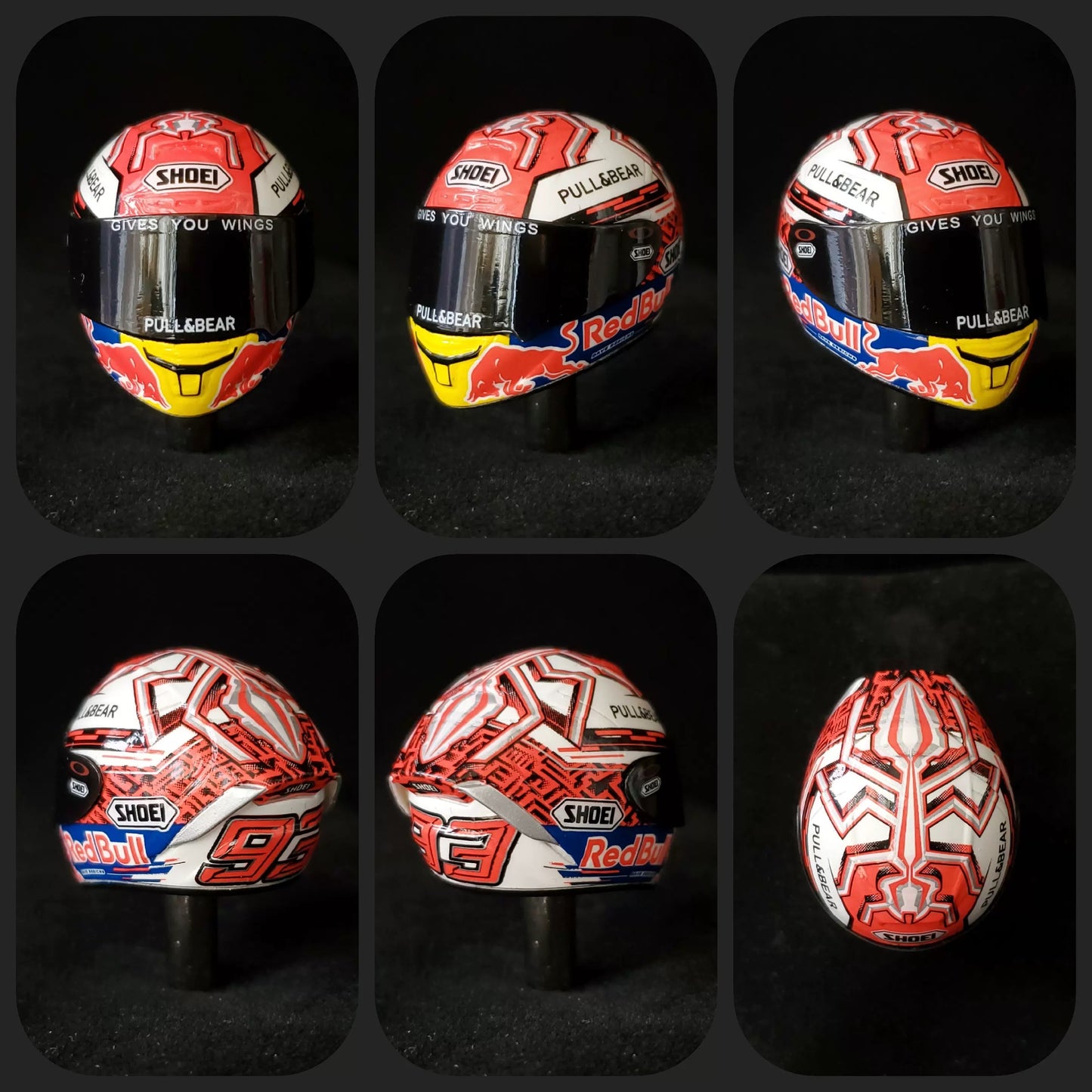 3GKJ MODEL - 1/12 MOTOGP Marquez Helmet Model Red and White Ant SHOEI X-14 Ant 2019