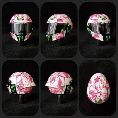 3GKJ MODEL - 1/12 MOTOGP Rossi Helmet Model Bowknot AGV Pista GP-RR MISANO 2021