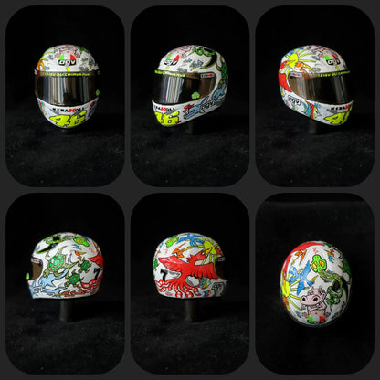3GKJ MODEL - 1/12 MOTOGP Rossi Helmet Model Zoo AGV Ti-Tech ZOO Valencia 2005
