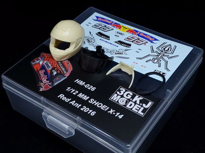 3GKJ MODEL - 1/12 MOTOGP Marquez Helmet Model Red Ant SHOEI X-14 Red Ant 2016