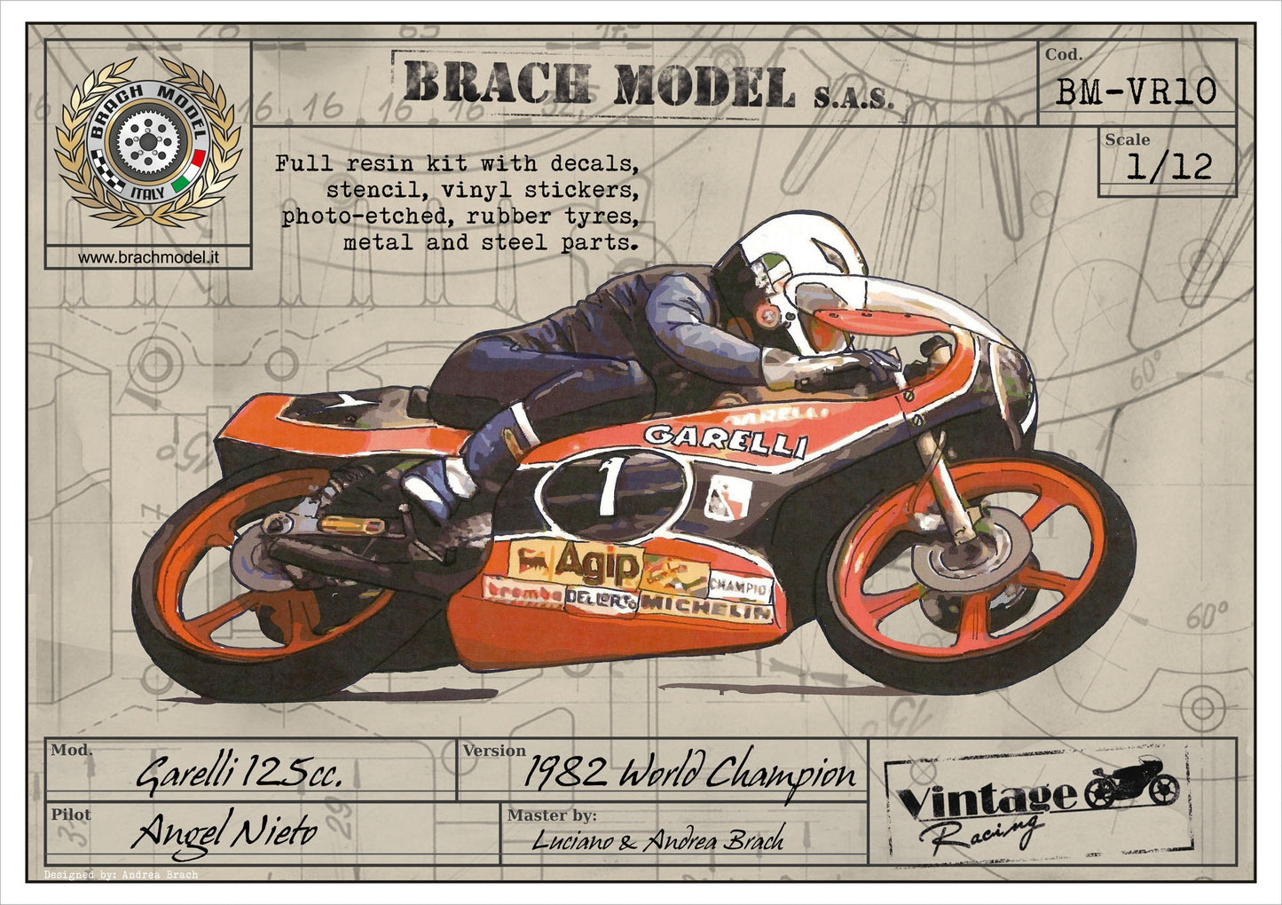 BRACH MODEL - BM-VR 10 1982 Garelli 125cc Angel Nieto