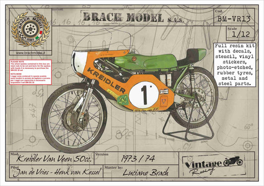 BRACH MODEL - BM-VR 13 1973/74 Kreidler 50cc Jan de Vries - Henk van Kessel