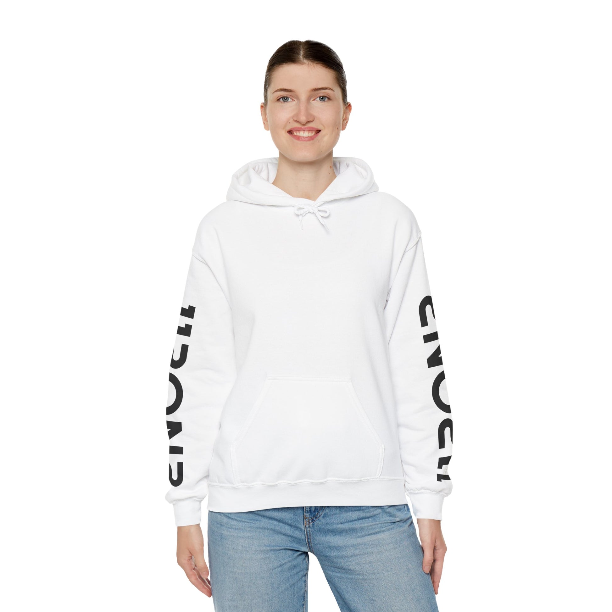 112on2 Branded Sleeves Hoodie - White - 112ON2 SHOP