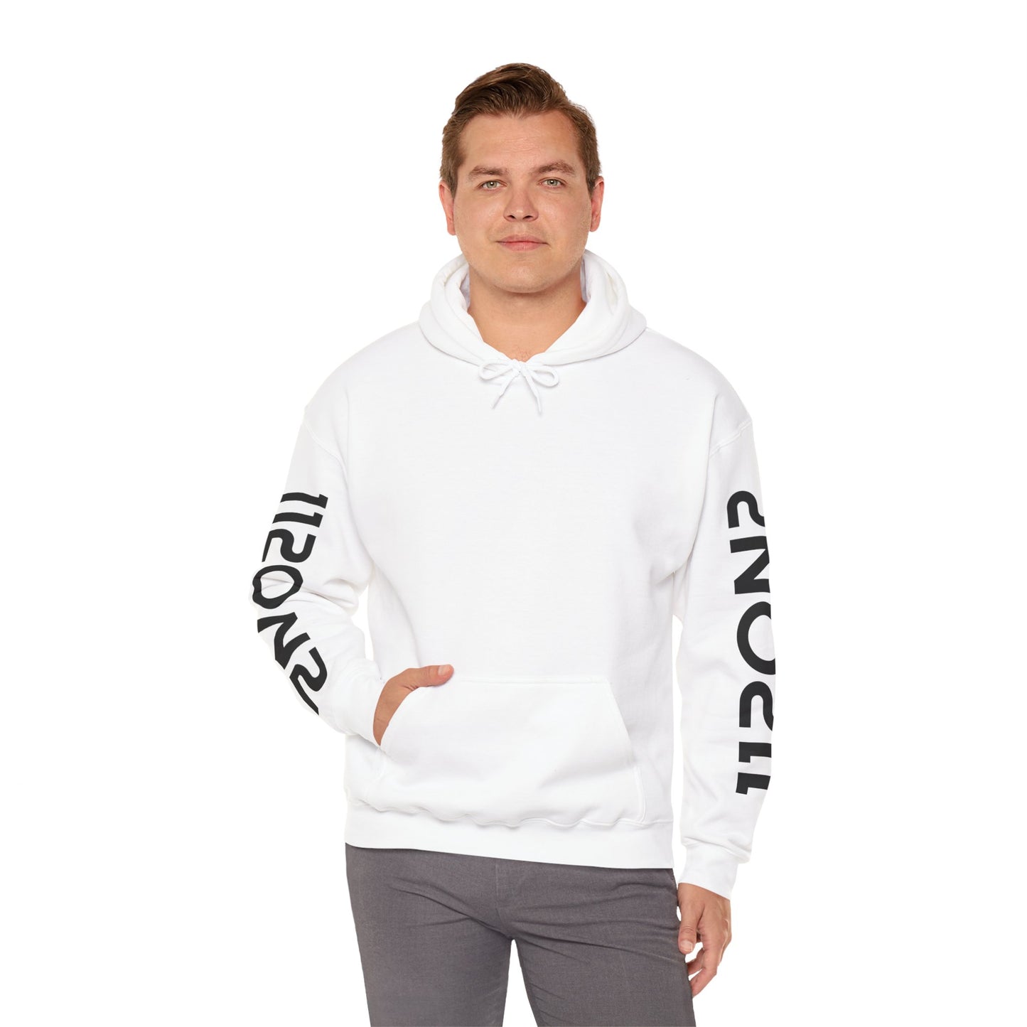 112on2 Branded Sleeves Hoodie - White - 112ON2 SHOP