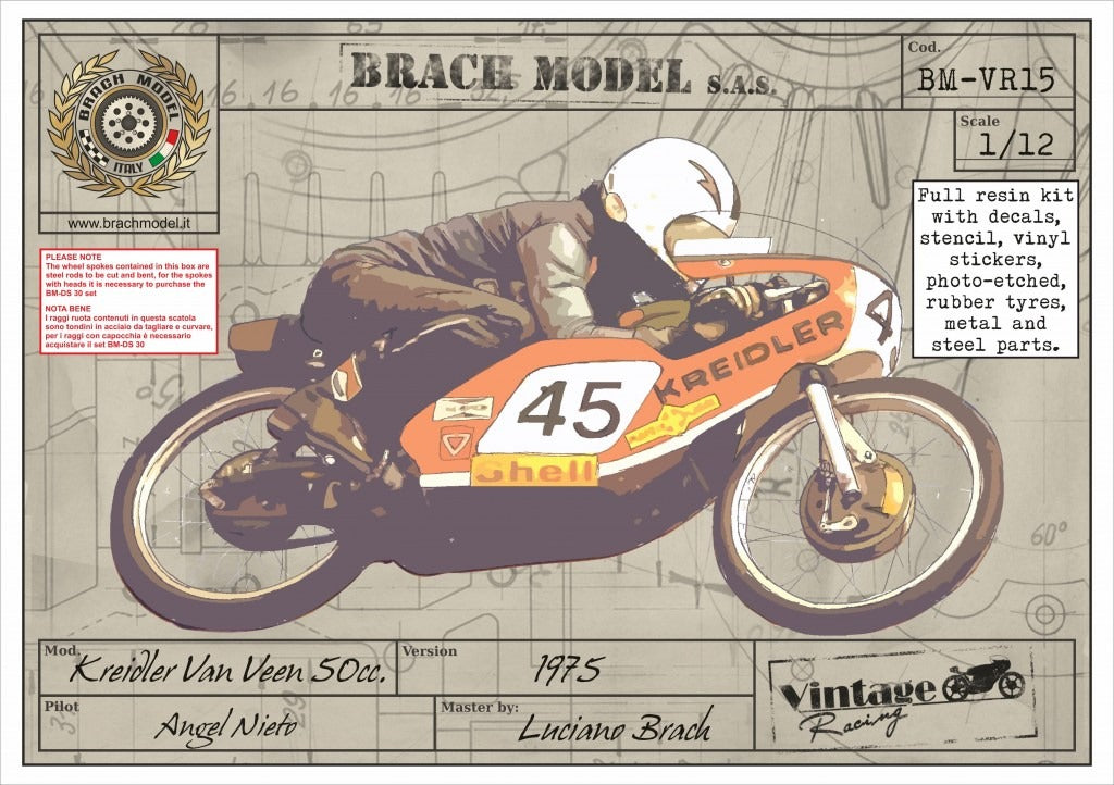 BRACH MODEL - BM-VR 15 1975 Kreidler 50cc Angel Nieto Version